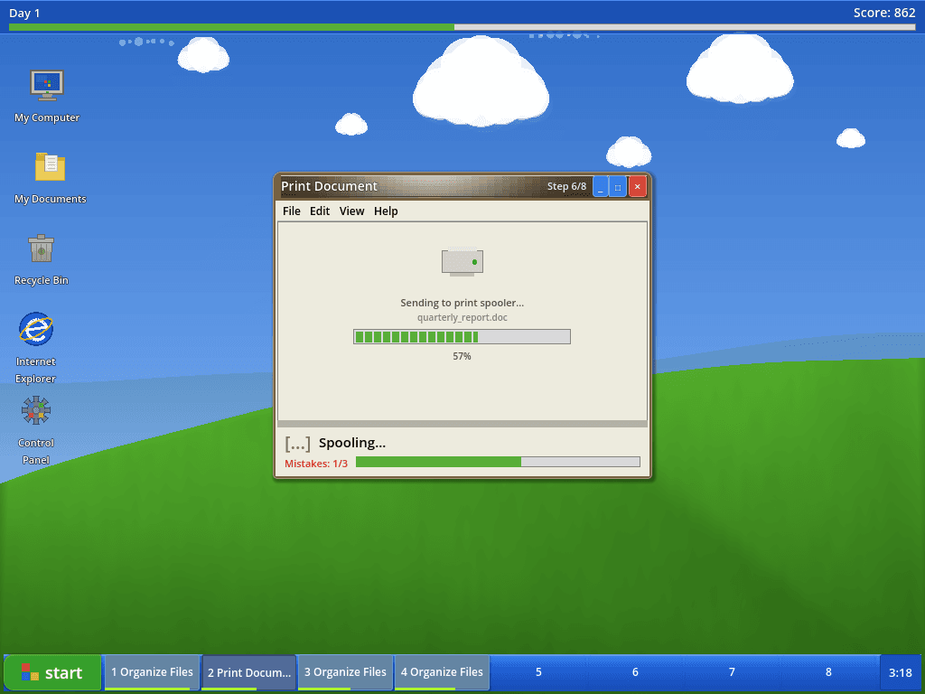 Print Document spooling animation