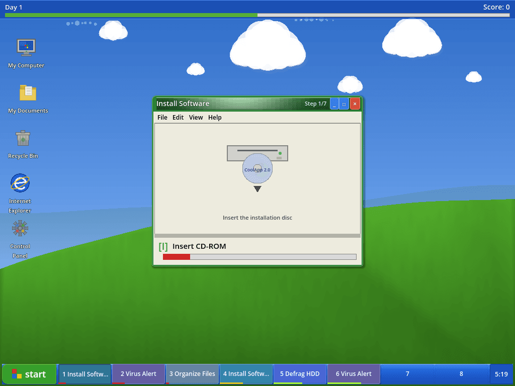 Install Software task with CD-ROM visual